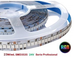 Tira LED 5 mts Flexible 24V 115W 1120 Led SMD 3535 IP20 RGB, Serie Profesional